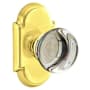 Emtek Providence Crystal Passage Door Knob with Solid Brass Rosette Polished Brass