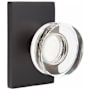 Emtek Modern Disc Passage Door Knob Set with Rectangular Rose from the Brass Modern Collection Oil Rubbed Bronze