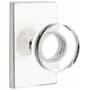 Emtek Modern Disc Passage Door Knob Set with Rectangular Rose from the Brass Modern Collection Polished Nickel
