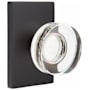 Emtek Modern Disc Passage Door Knob Set with Rectangular Rose from the Brass Modern Collection Flat Black