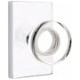 Emtek Modern Disc Passage Door Knob Set with Rectangular Rose from the Brass Modern Collection Polished Chrome
