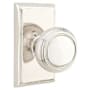 Emtek Norwich Passage Door Knob Set with Rectangular Rose from the Brass Classic Collection Polished Nickel