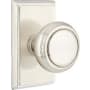 Emtek Norwich Passage Door Knob Set with Rectangular Rose from the Brass Classic Collection Satin Nickel