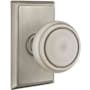 Emtek Norwich Passage Door Knob Set with Rectangular Rose from the Brass Classic Collection Pewter