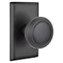 Emtek Norwich Passage Door Knob Set with Rectangular Rose from the Brass Classic Collection Flat Black