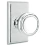 Emtek Norwich Passage Door Knob Set with Rectangular Rose from the Brass Classic Collection Polished Chrome