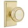 Emtek Norwich Passage Door Knob Set with Rectangular Rose from the Brass Classic Collection Satin Brass