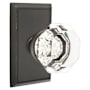 Emtek Old Town Passage Door Knob Set with Rectangular Rose from the Brass Crystal Collection Oil Rubbed Bronze