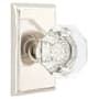 Emtek Old Town Passage Door Knob Set with Rectangular Rose from the Brass Crystal Collection Polished Nickel