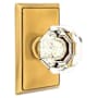 Emtek Old Town Passage Door Knob Set with Rectangular Rose from the Brass Crystal Collection French Antique