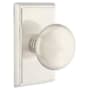 Emtek Providence Passage Door Knob Set with Rectangular Rose from the Brass Classic Collection Satin Nickel