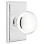 Emtek Providence Passage Door Knob Set with Rectangular Rose from the Brass Classic Collection Polished Chrome