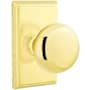 Emtek Providence Passage Door Knob Set with Rectangular Rose from the Brass Classic Collection Lifetime Polished Brass