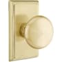 Emtek Providence Passage Door Knob Set with Rectangular Rose from the Brass Classic Collection Satin Brass