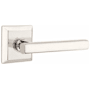 Emtek Freestone Left Handed Passage Door Lever Set with Quincy Rose from the Urban Modern Collection Polished Nickel