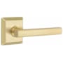 Emtek Freestone Left Handed Passage Door Lever Set with Quincy Rose from the Urban Modern Collection Satin Brass