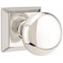 Emtek Providence Passage Door Knob Set with Quincy Rose from the Classic Brass Collection Polished Nickel