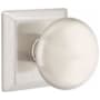 Emtek Providence Passage Door Knob Set with Quincy Rose from the Classic Brass Collection Satin Nickel