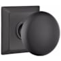 Emtek Providence Passage Door Knob Set with Quincy Rose from the Classic Brass Collection Flat Black