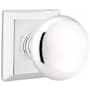 Emtek Providence Passage Door Knob Set with Quincy Rose from the Classic Brass Collection Polished Chrome
