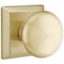 Emtek Providence Passage Door Knob Set with Quincy Rose from the Classic Brass Collection Satin Brass