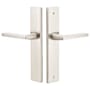 Emtek 10 Inch Stretto Rectangular Passage Sideplate Entry Set from the Brass Modern Collection Satin Nickel