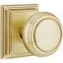 Emtek Norwich Passage Door Knob Set with Wilshire Rose from the Brass Classic Collection Satin Brass