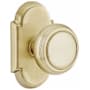 Emtek Norwich Privacy Door Knob Set with Type 8 Rose from the Classic Brass Collection Satin Brass
