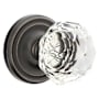 Emtek Diamond Crystal Privacy Knobset with Brass Rosette Oil Rubbed Bronze