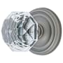 Emtek Diamond Crystal Privacy Knobset with Brass Rosette Pewter