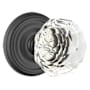 Emtek Diamond Crystal Privacy Knobset with Brass Rosette Flat Black