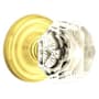Emtek Diamond Crystal Privacy Knobset with Brass Rosette Polished Brass
