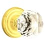 Emtek Diamond Crystal Privacy Knobset with Brass Rosette Unlacquered Brass