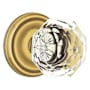 Emtek Diamond Crystal Privacy Knobset with Brass Rosette French Antique