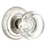 Emtek Georgetown Crystal Privacy Knobset with Brass Rosette Polished Nickel