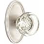 Emtek Georgetown Crystal Privacy Knobset with Brass Rosette Satin Nickel