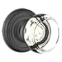 Emtek Georgetown Crystal Privacy Knobset with Brass Rosette Flat Black