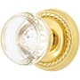 Emtek Georgetown Crystal Privacy Knobset with Brass Rosette Polished Brass