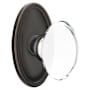 Emtek Hampton Glass Privacy Knobset with Brass Rosette Oil Rubbed Bronze