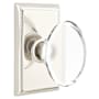 Emtek Hampton Glass Privacy Knobset with Brass Rosette Polished Nickel