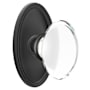 Emtek Hampton Glass Privacy Knobset with Brass Rosette Flat Black