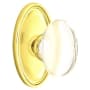 Emtek Hampton Glass Privacy Knobset with Brass Rosette Polished Brass