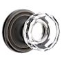 Emtek Lowell Crystal Privacy Door Knob Set with Brass Rosette Oil Rubbed Bronze