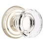 Emtek Lowell Crystal Privacy Door Knob Set with Brass Rosette Lifetime Polished Nickel