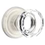 Emtek Lowell Crystal Privacy Door Knob Set with Brass Rosette Satin Nickel