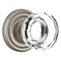 Emtek Lowell Crystal Privacy Door Knob Set with Brass Rosette Pewter