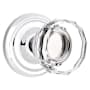 Emtek Lowell Crystal Privacy Door Knob Set with Brass Rosette Polished Chrome