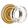 Emtek Lowell Crystal Privacy Door Knob Set with Brass Rosette French Antique