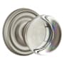 Emtek Providence Crystal Privacy Door Knob with Solid Brass Rosette Pewter