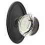 Emtek Providence Crystal Privacy Door Knob with Solid Brass Rosette Flat Black
